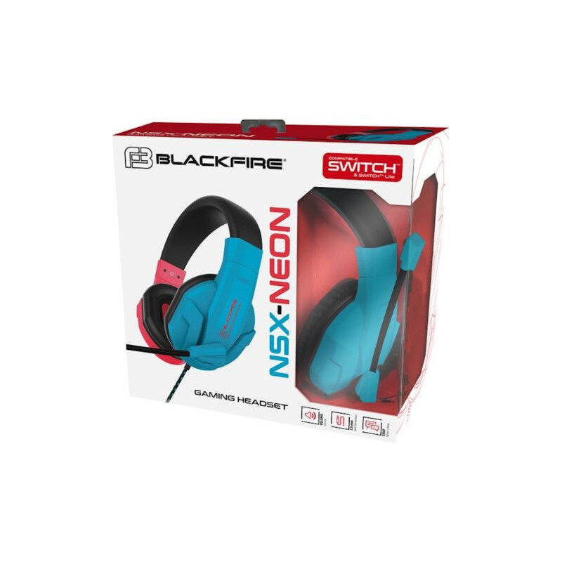 BLACKFIRE GAMING HEADSET NSX-NEON RED/ BLUE (ROJO/