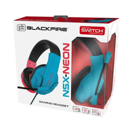 BLACKFIRE GAMING HEADSET NSX-NEON RED/ BLUE (ROJO/