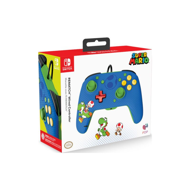 PDP REMATCH WIRED CONTROLLER SUPER MARIO TOAD & YO