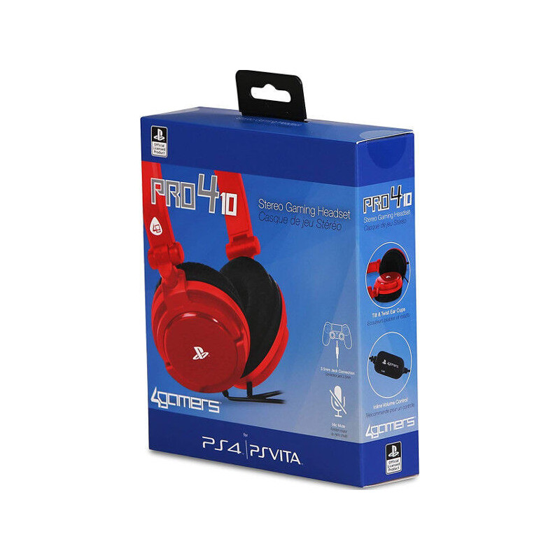 4GAMERS STEREO GAMING HEADSET PRO4-10 ROJO