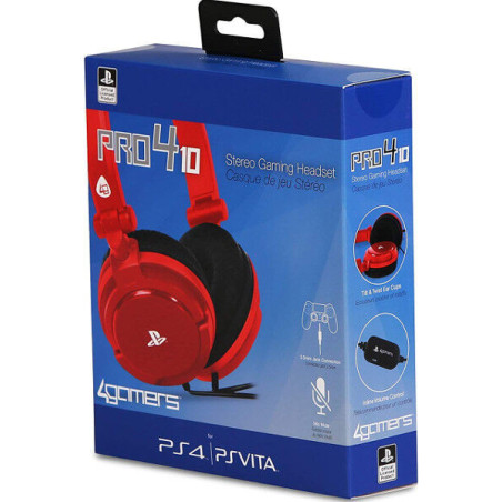 4GAMERS STEREO GAMING HEADSET PRO4-10 ROJO
